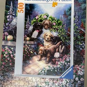 Vintage Ravensburger 500 piece “Gardening Puppies”